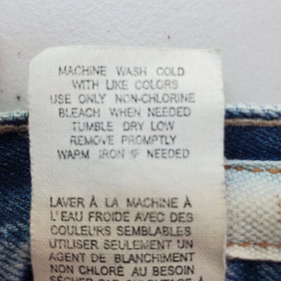 AMERICAN EAGLE SZ 33/32 Low rise Straight Distressed Light Wash Blue Jeans - Picture 12 of 15
